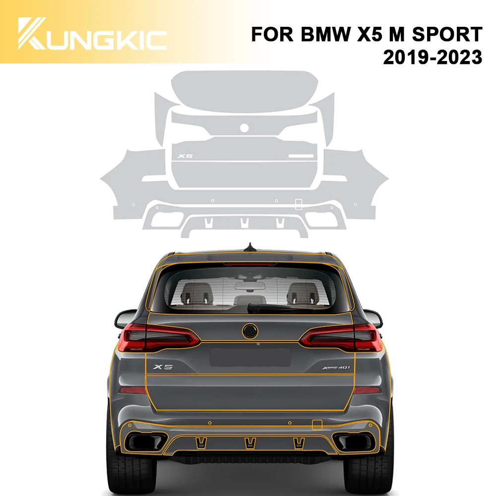 для Bmw X5 M Sport 2019-2023, фара переднего бампера автомобиля и багажника, невидимая прозрачная наклейка из ТПУ для защиты от столкновений