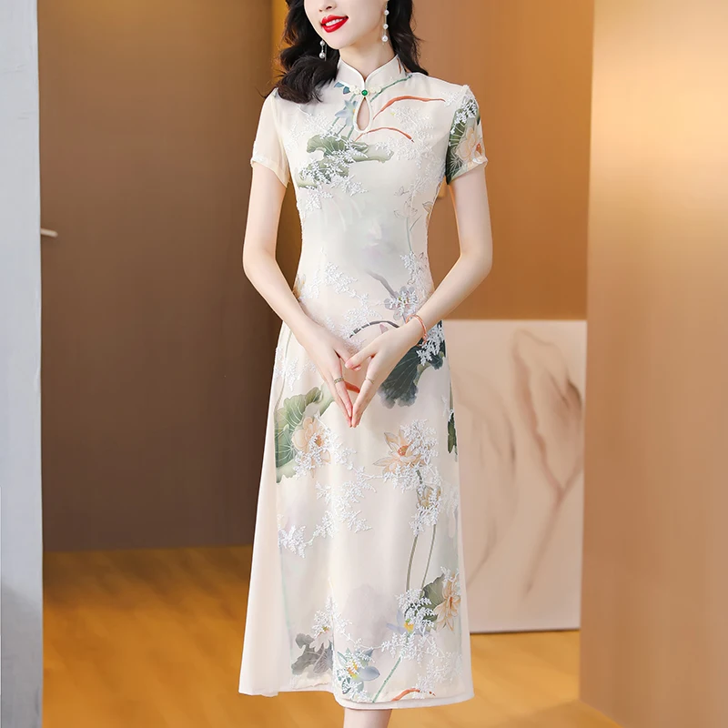2023 новая мода темперамент V-образный вырез на талии для похудения плиссированная юбка средней длины платье для мамы