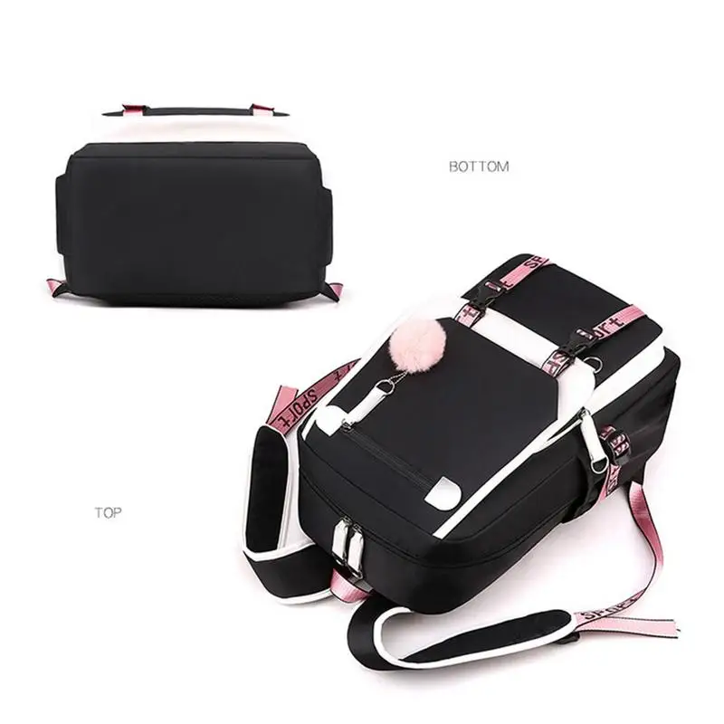 Школьный рюкзак для девочек-подростков, женский рюкзак, сумка для книг с USB-портом для зарядки, школьная сумка, 27 л, водонепроницаемый рюкзак, прочный и прочный