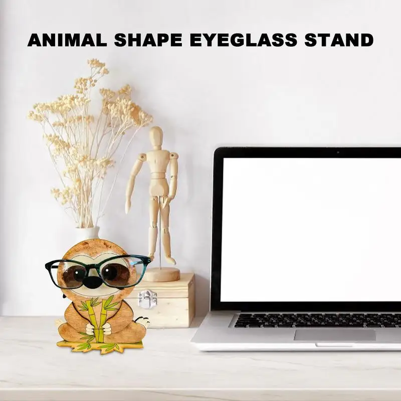 Креативный держатель для очков, милый держатель для очков в виде животного, деревянный 3D дисплей креативных солнцезащитных очков ручной работы для рабочего стола
