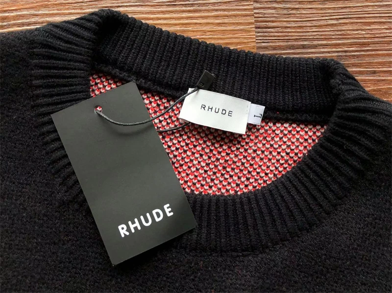 Новый жаккардовый свитер Rhude Half Moon с орехами Кешью, мужские и женские повседневные толстовки с круглым вырезом