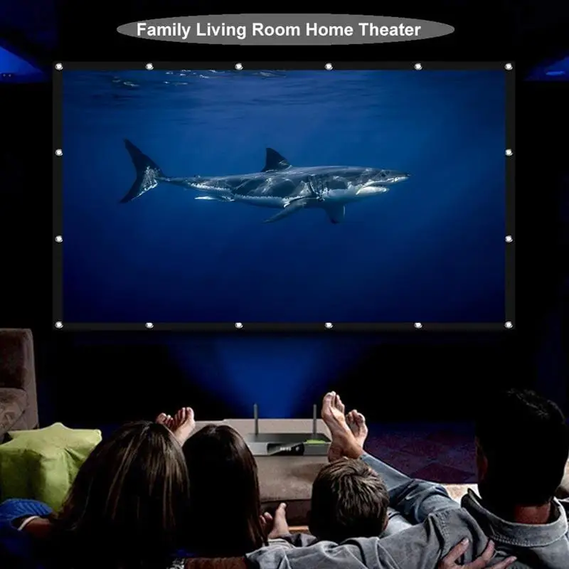 Проекционный экран 150 дюймов Портативный складной киноэкран 4: 3 HD, устойчивый к образованию складок, экран для проектора в помещении и на открытом воздухе для домашнего кинотеатра