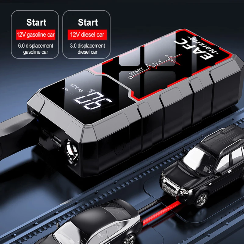 2023 Автомобильный стартер 18800 мАч 600A Пусковое устройство Power Bank Зарядное устройство для автомобильного аккумулятора 12 В для бензинового дизельного автостартера