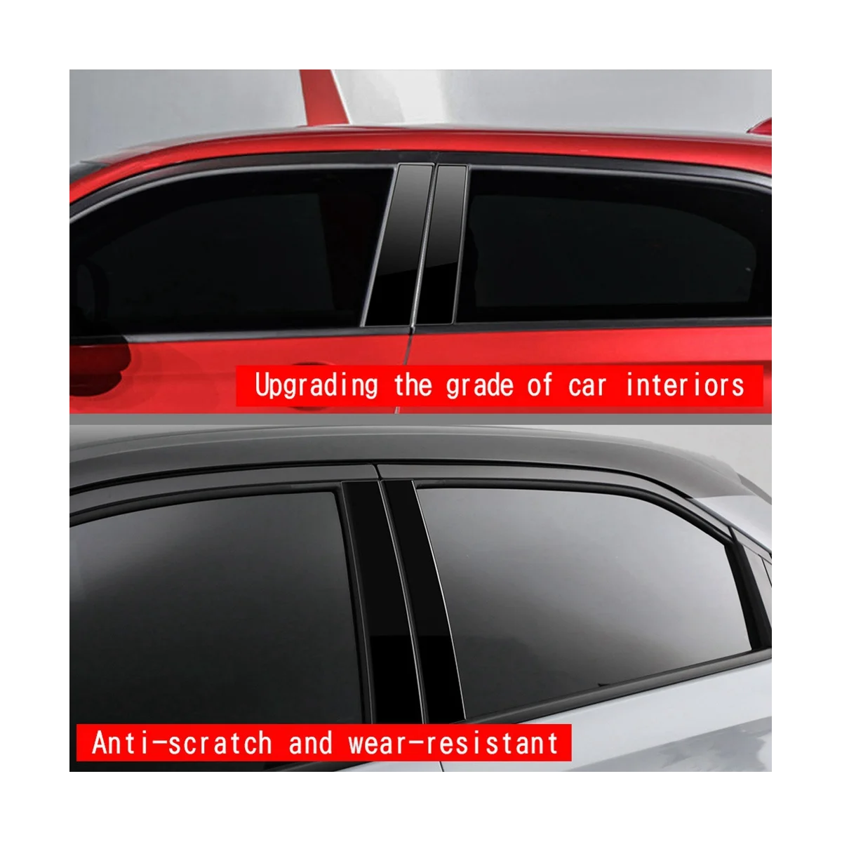 Оконная дверная колонна автомобиля, стойки B, накладка на стойку 2022 2023, наклейка с зеркальным эффектом, ярко-черная