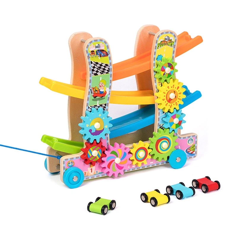 Деревянная мини-модель гоночного автомобиля с горкой для детей, мальчиков и малышей, подарок на День рождения, прямая поставка
