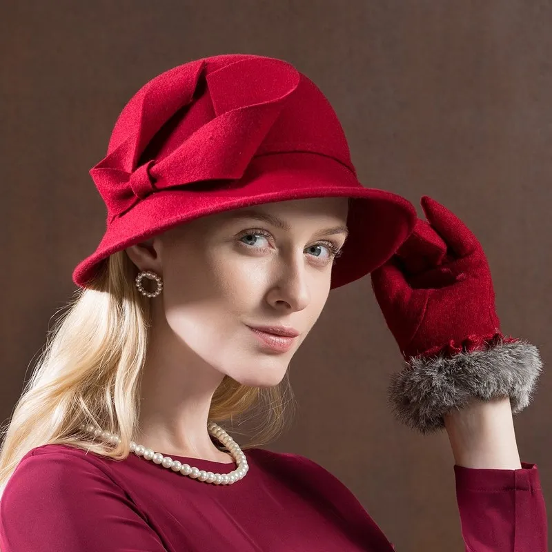 Женская зимняя шапка EE 5132, новая шерстяная женская шляпа-цилиндр для взрослых, элегантная женская шляпа для светской львицы в британском стиле