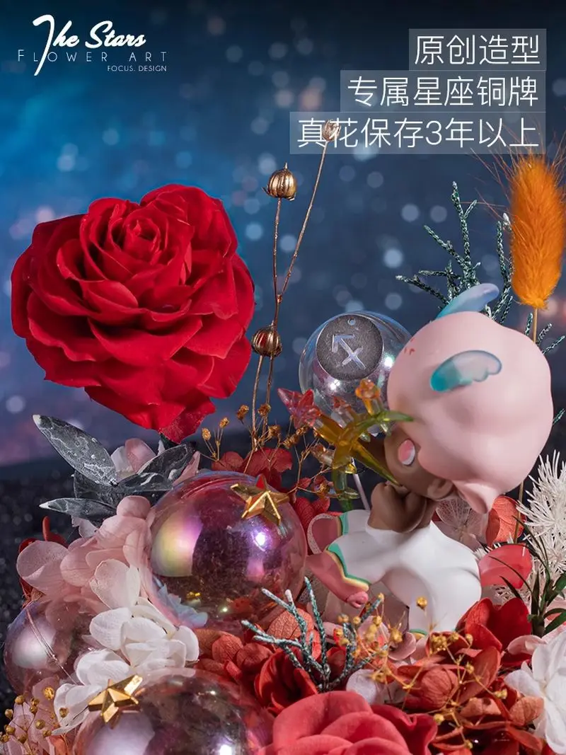 Bubble Mart Коллекция Twelve Constellations Of Eternal Flowers, Пейзажные украшения, модель, Анимационная Фигурка, Кукла, Игрушка в подарок