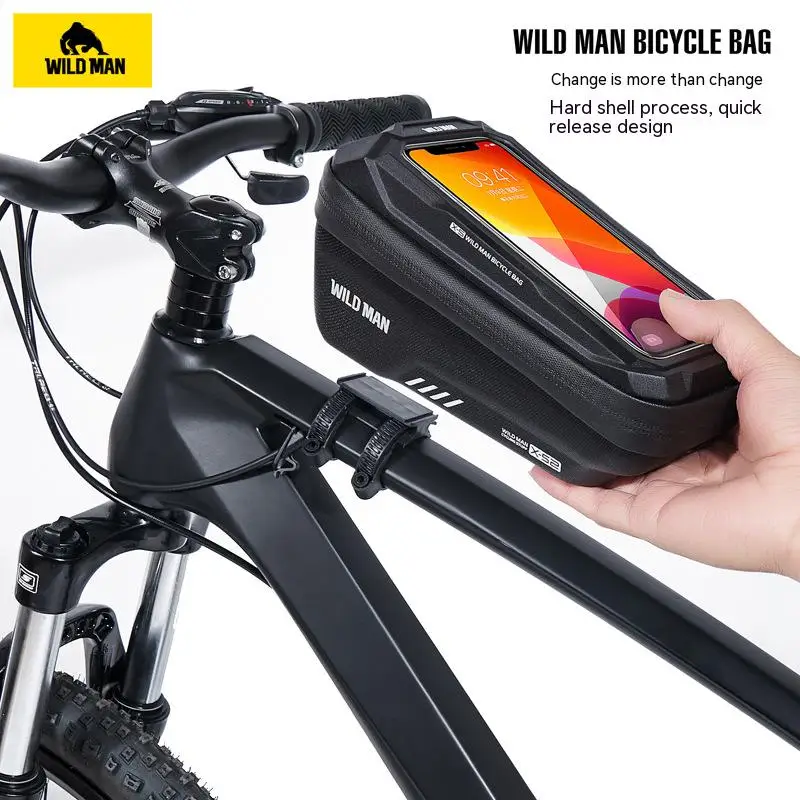 Сумка для передней балки велосипеда Водонепроницаемый модный бампер Большой емкости с сенсорным экраном и верхней трубкой Аксессуары для горных велосипедов