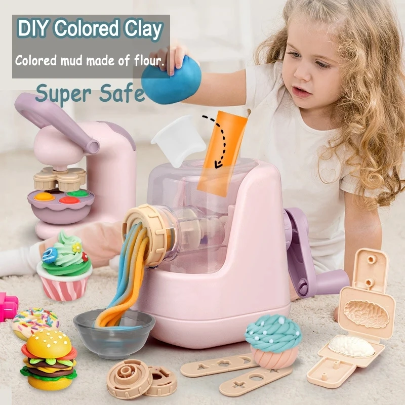 Детская машинка для лапши из цветной глины, инструменты для игры в тесто, формы для мороженого, Пластилиновая форма, наборы для ролевых игр, игрушки для детей, подарок на День рождения