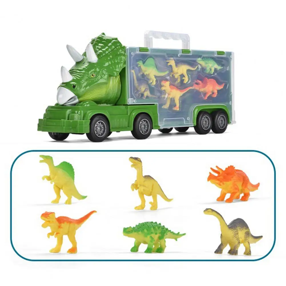 1 комплект детской игрушечной машинки-динозавра, игрушечный грузовик с инерционным управлением без аккумулятора, игрушечный мини-контейнеровоз, игрушка для транспортировки динозавров