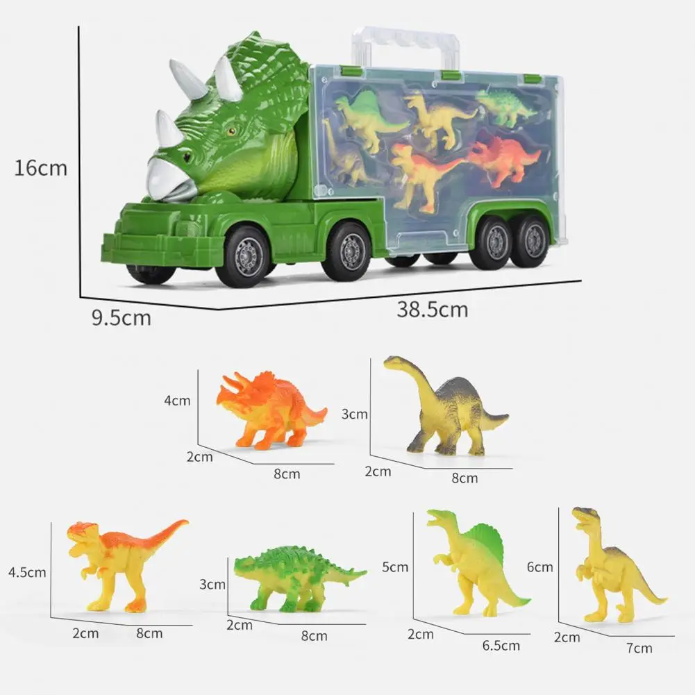 1 комплект детской игрушечной машинки-динозавра, игрушечный грузовик с инерционным управлением без аккумулятора, игрушечный мини-контейнеровоз, игрушка для транспортировки динозавров