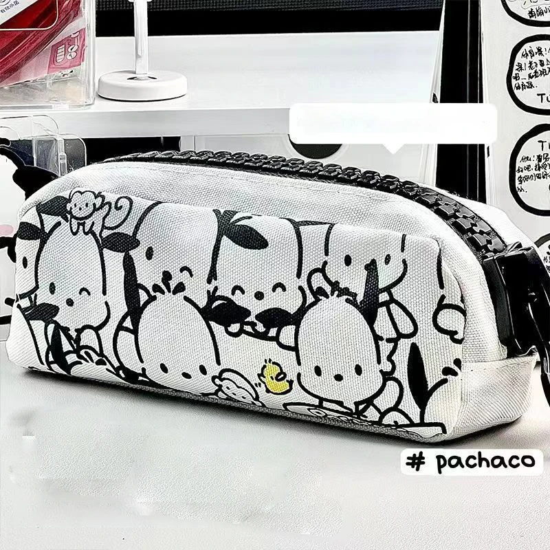 Sanrio Cinnamoroll Канцелярские принадлежности, пенал My Melody, Kuromi, студенческая сумка для ручек Hello Kitty большой емкости, дорожная косметичка для девочек