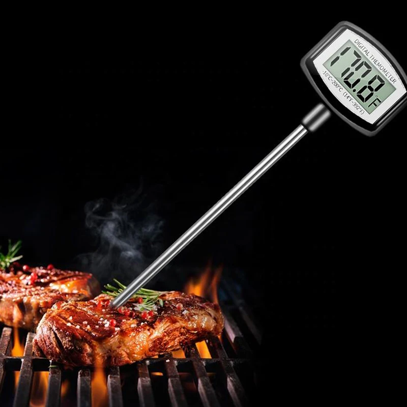 Измеритель температуры мяса для барбекю, Цифровой пищевой термометр, 304 зонда, Вода, Молоко, масло, Жидкая термопара для духовки, Кухонные инструменты