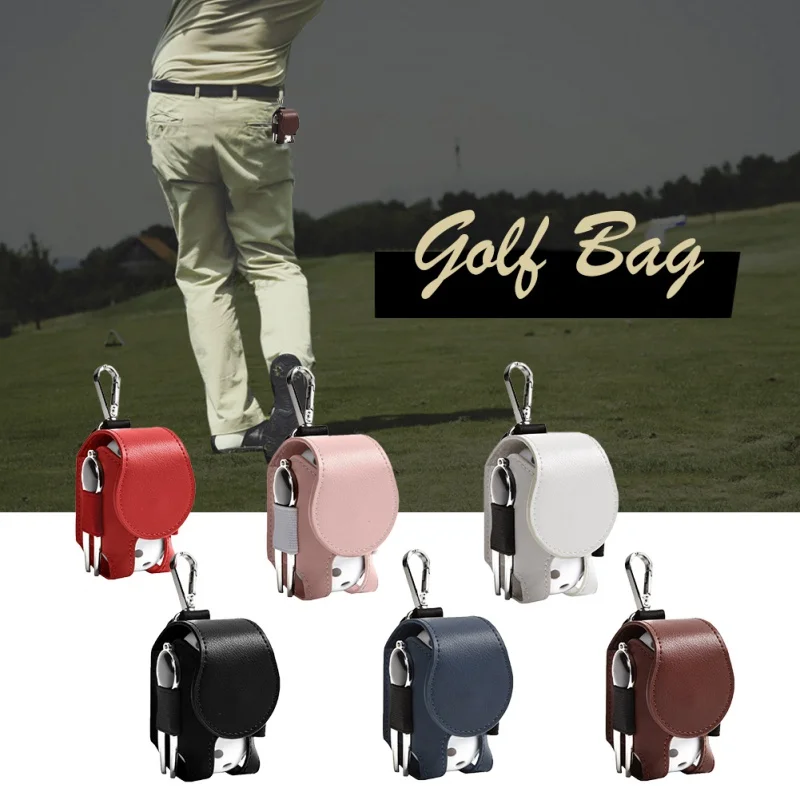 Кожаная сумка для хранения мячей из искусственной кожи, переносная поясная сумка для хранения мячей для гольфа с металлической пряжкой, универсальные спортивные аксессуары