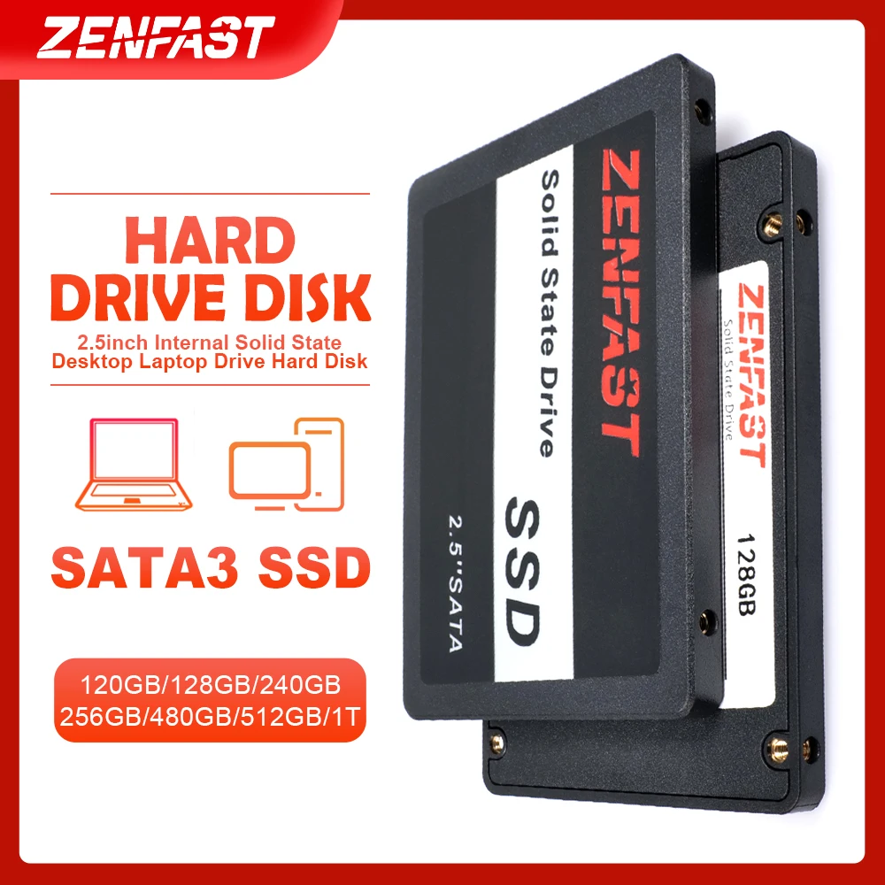 ZENFAST SATA3 SSD 1 ТБ 120 ГБ 128 ГБ 2,5 дюйма 240 ГБ 256 ГБ 512 ГБ Жесткий Диск HDD Внутренний Твердотельный ДЛЯ Портативных ПК