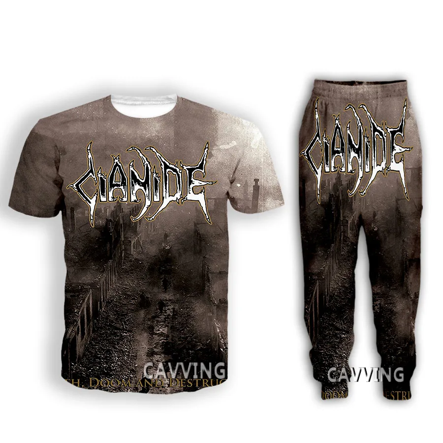 Повседневная футболка с 3D-принтом Cianide + брюки для бега, брюки, костюмная одежда, женские / мужские комплекты, костюмная одежда