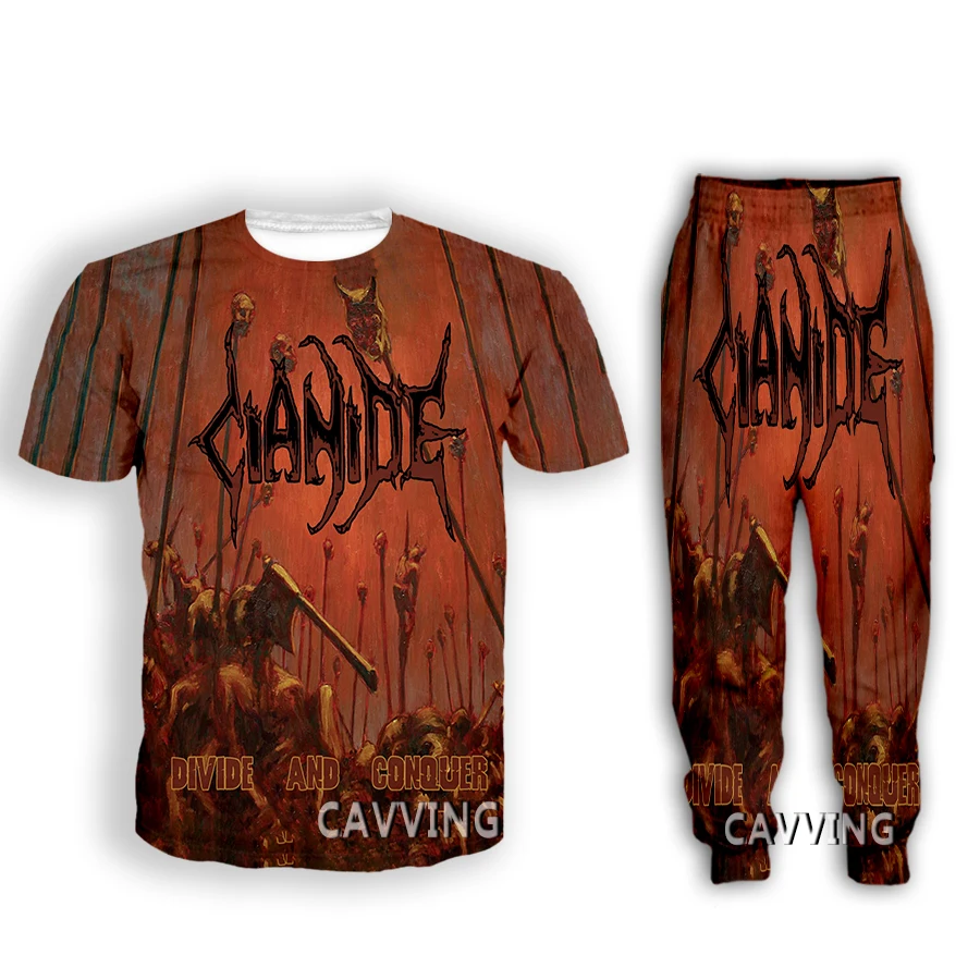 Повседневная футболка с 3D-принтом Cianide + брюки для бега, брюки, костюмная одежда, женские / мужские комплекты, костюмная одежда
