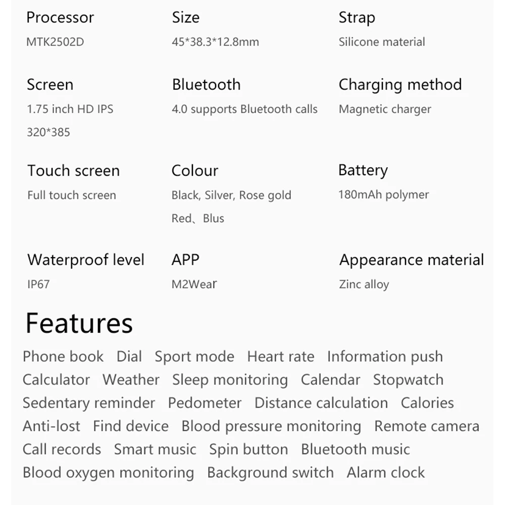 HW22 Смарт-часы BT4.0 Smartwatch Daily Assistant IP68 Водонепроницаемые спортивные часы для Iphone Huawei Xiaomi Телефонов Android 2023 Новинка