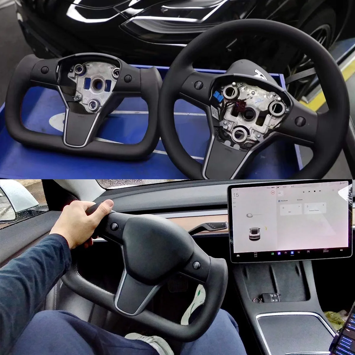 Коромысло Рулевого Колеса Рулевое Управление для Tesla Model 3 2017-2023 Модель Y Рулевое Управление Гоночное Индивидуальный Стиль Без Подогрева Бокового Отверстия