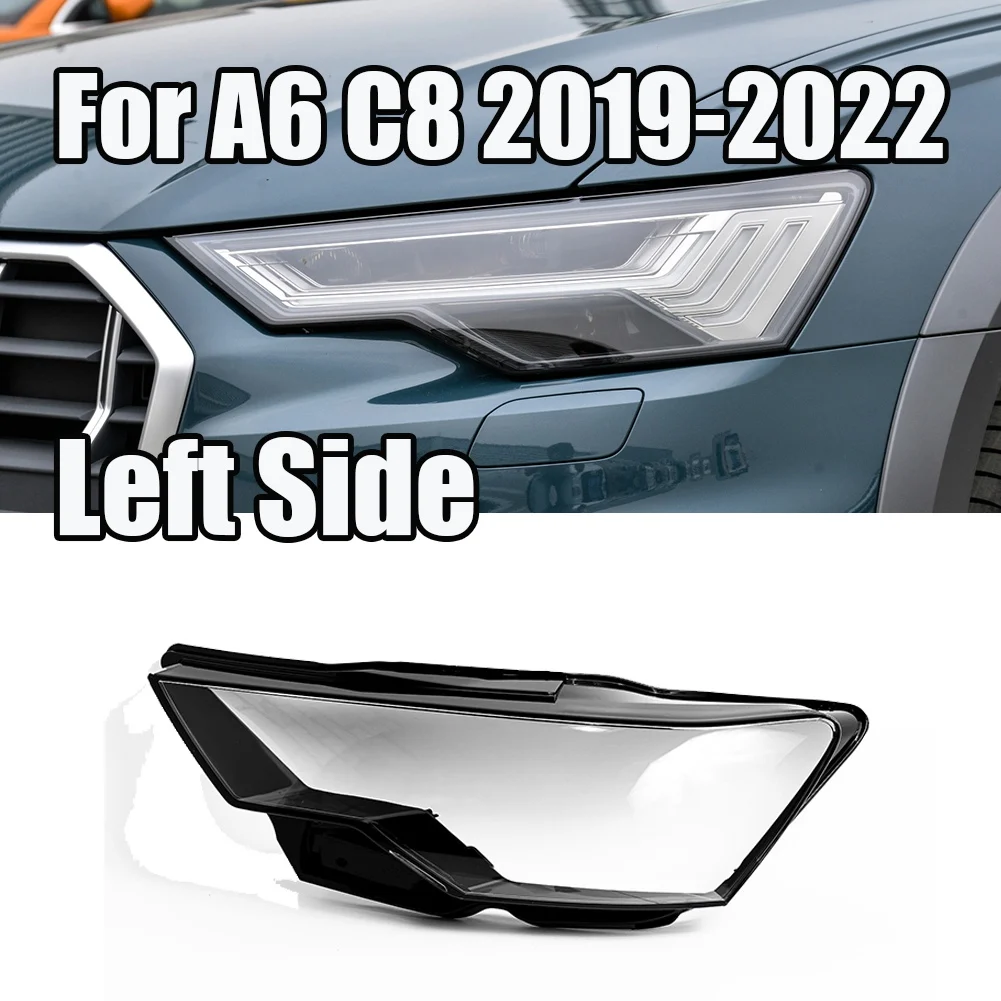 Для -A6 C8 2019-2022 Крышка объектива фары автомобиля Головной свет абажур в виде ракушки Крышка автосветильника слева