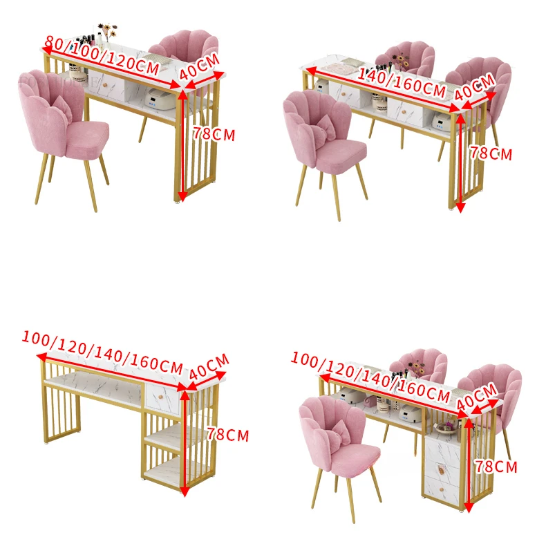 Маникюрный стол и набор стульев Салонная мебель Современный минималистичный Одноместный Двойной Маникюрный стол Профессиональный Маникюрный стол