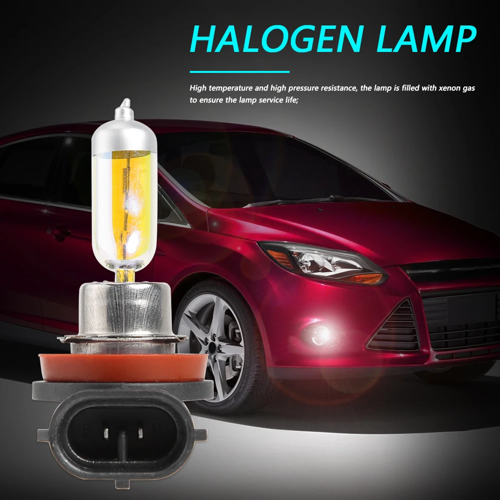 1шт кварцевое стекло H11 3000K Галогенная лампа для автомобильных фар Свет противотуманных фар