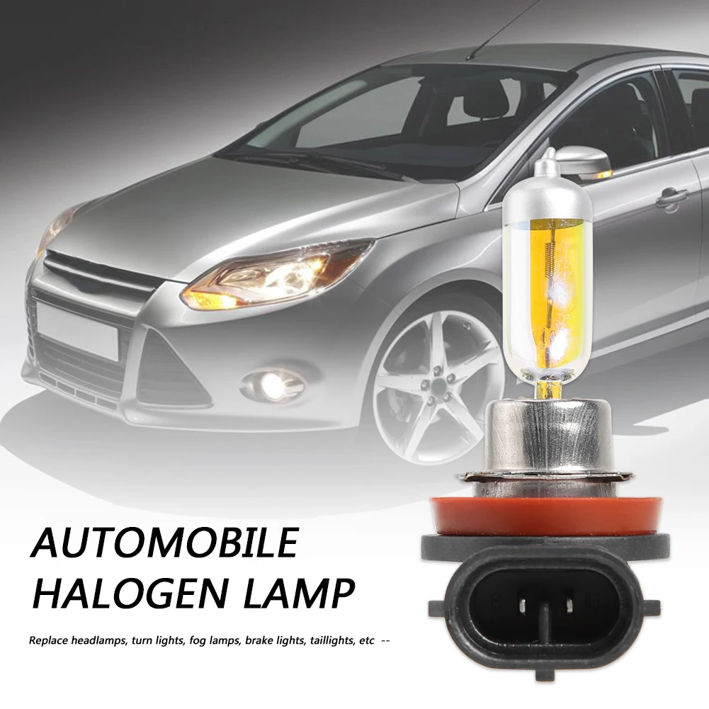 1шт кварцевое стекло H11 3000K Галогенная лампа для автомобильных фар Свет противотуманных фар