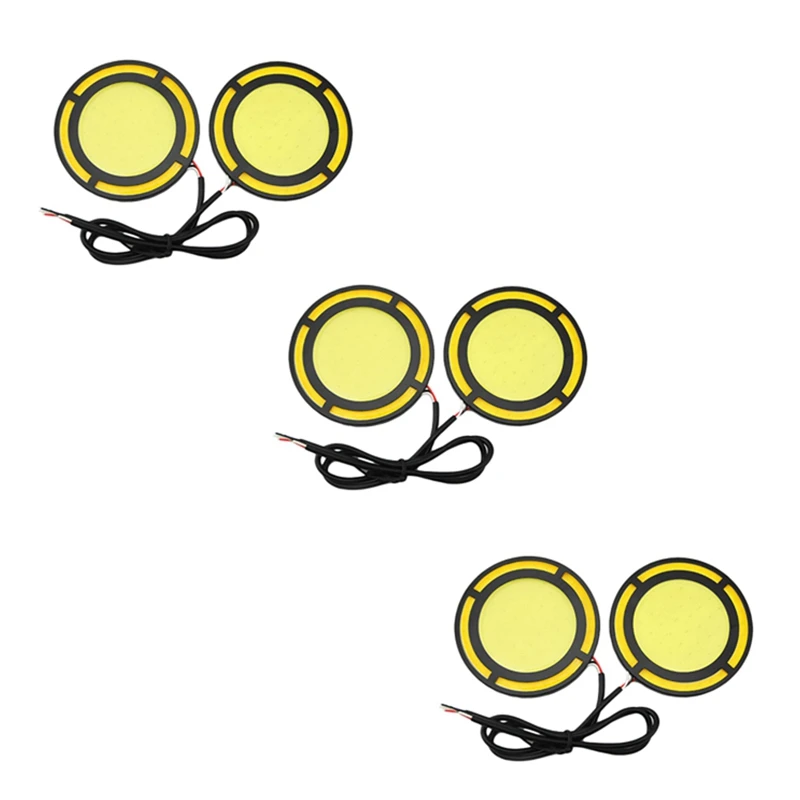 6 шт. автомобильная желтая + белая светодиодная лампа дневного света Drl, дневные ходовые противотуманные фары