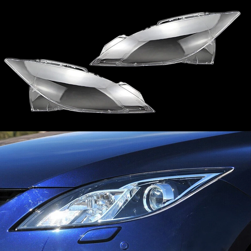 1 Пара пластиковых крышек для линз передних фар из ПК, прозрачных, подходят для Mazda 6 2009 2010 2011 2012 2013 2014 2015