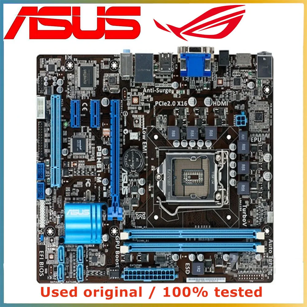 Для ASUS P8H61-M Материнская плата компьютера LGA 1155 DDR3 16G Для Intel H61 P8H61 Настольная Материнская плата SATA II PCI-E 2.0 X16