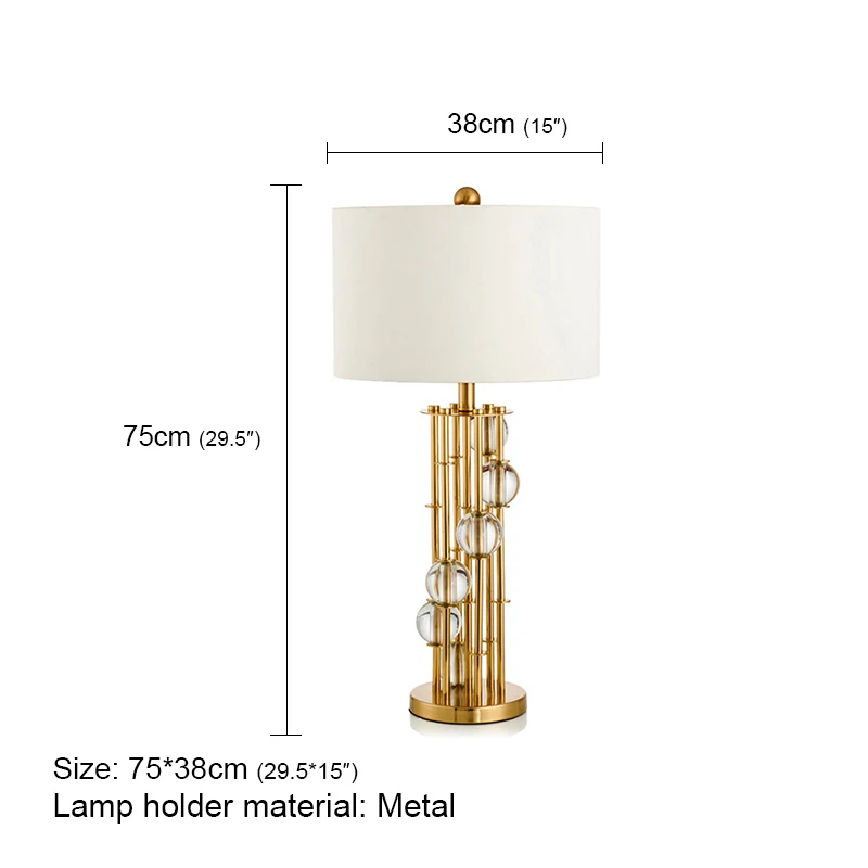 Настольная лампа из металлического скандинавского хрусталя с современным затемнением, золотая настольная лампа Креативный декор для дома, гостиной, спальни