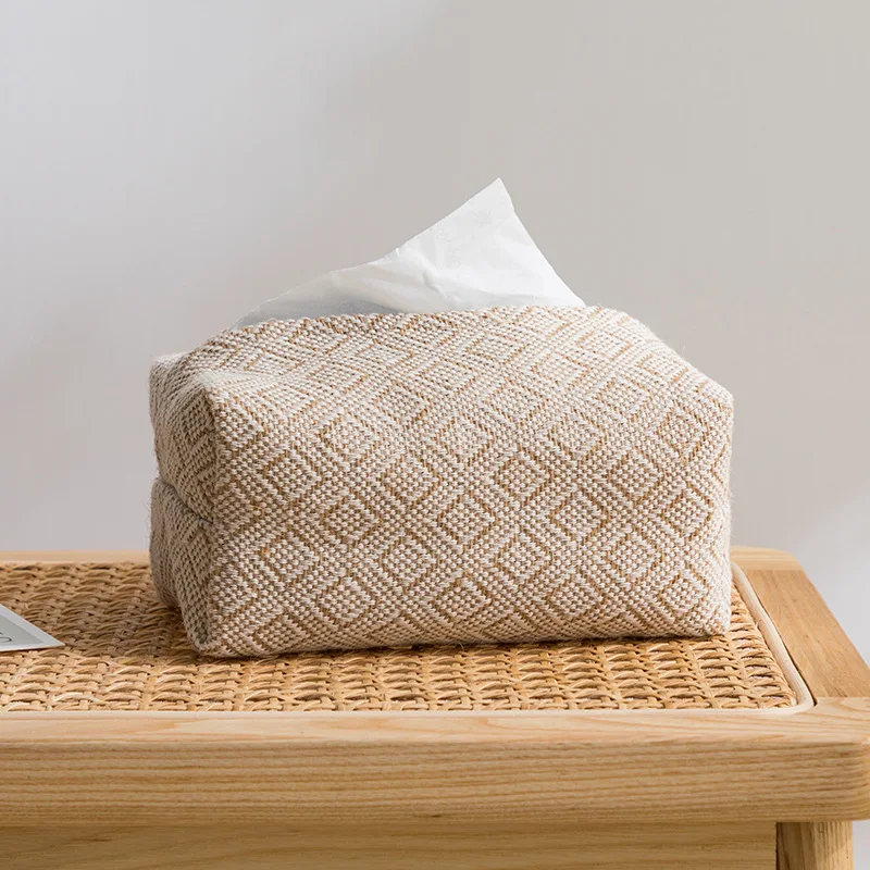 Прямоугольная коробка для льняных салфеток в скандинавском стиле, коробки в форме крышек для автомобиля, дома, стола в гостиной, сумка для использования с тканью на шнурке