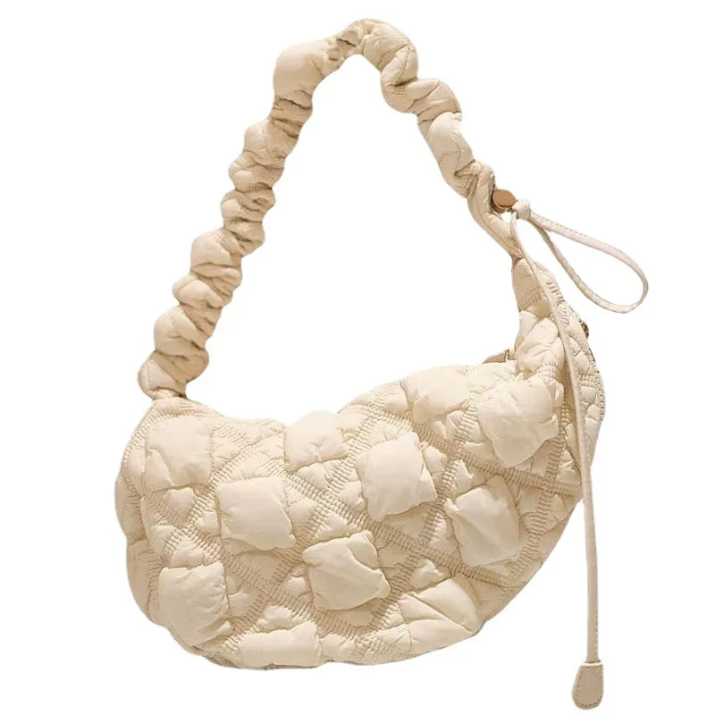 Женские сумки через плечо, сумочка с рюшами, роскошная нейлоновая стеганая дизайнерская плиссированная сумка Cloud Bag, Универсальная и легкая.