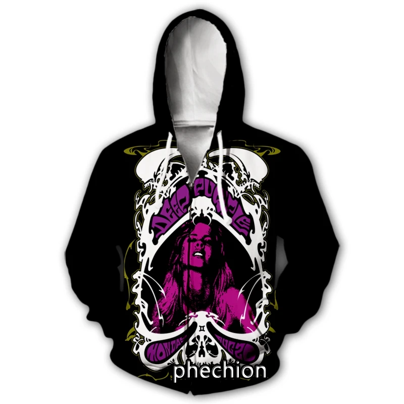 phechion Для Мужчин/Для женщин 3D Принт Deep Purple Группа Повседневное Толстовки На молнии Модные Для Мужчин Свободные Спортивные Толстовки На молнии J33