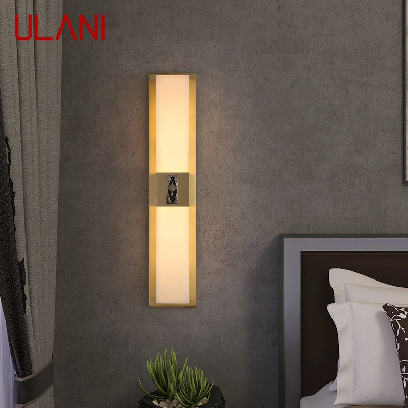 Латунный настенный светильник ULANI LED, современные роскошные мраморные бра, декор для дома, спальни, гостиной, коридора