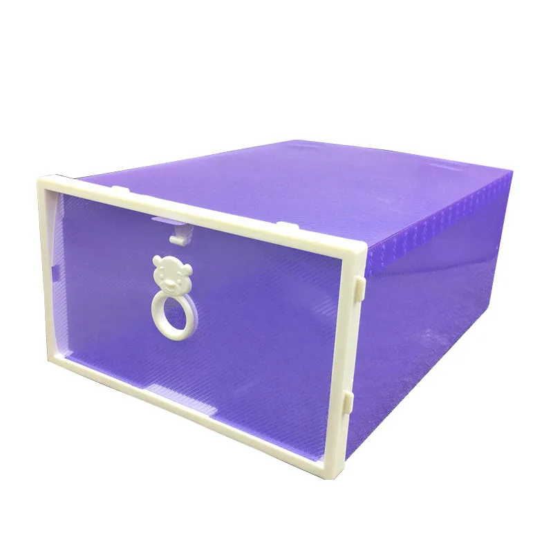 Jul1315 Раздвижная дверь Пластиковая утолщенная прозрачная коробка для обуви Комбинированный ящик для хранения принадлежностей