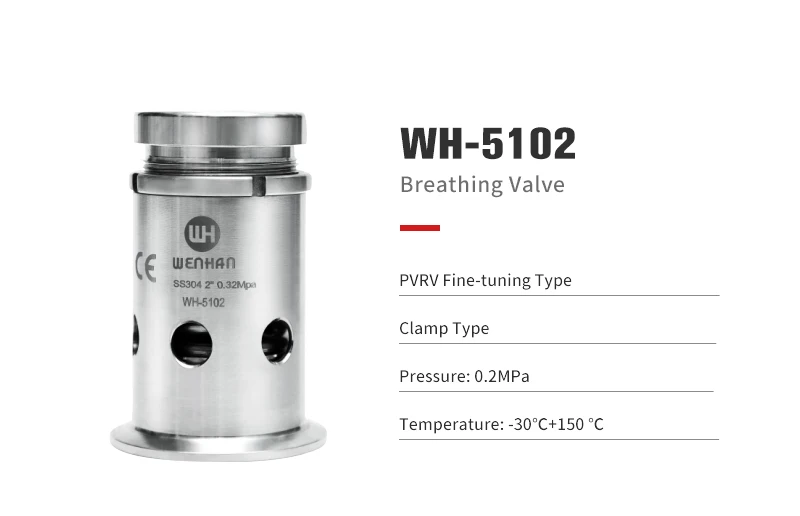 2-дюймовый дыхательный клапан точной настройки PVRV для системы трубопроводов сосудов высокого давления для пива и напитков