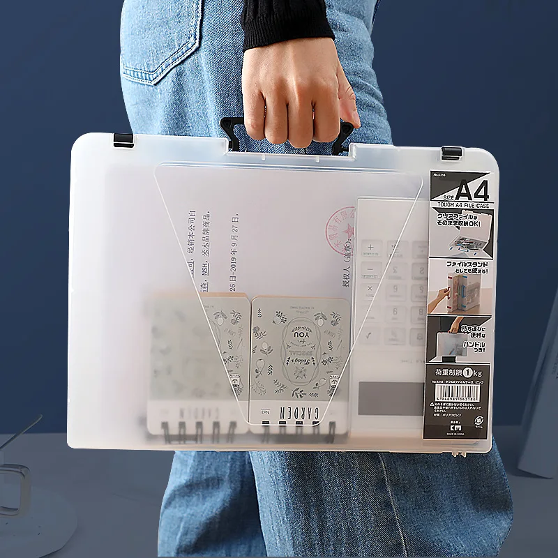 Коробка для хранения Школьный Кейс для хранения Портативных ювелирных изделий Пластиковый Офисный Прозрачный Документ Канцелярские принадлежности для дома Большие принадлежности