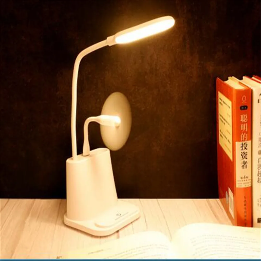 Светодиодное настольное освещение USB Гибкая лампа Настольные лампы С телефоном Hoder Детское чтение Интеллектуальная защита глаз Общежитие