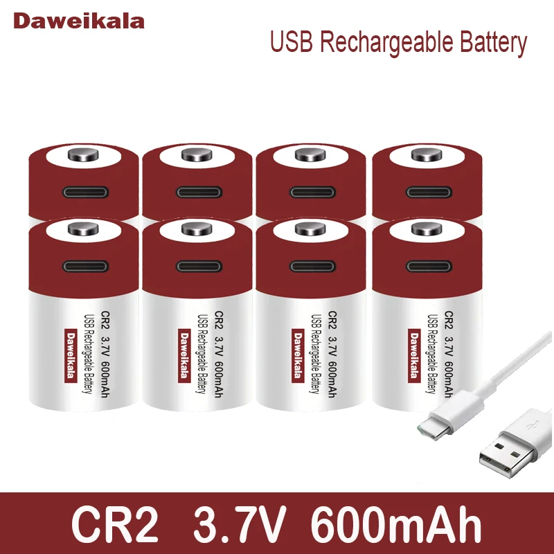 USB-Schnellladebatterie CR2 3.7V 600mah Lithiumbatterie für GPS-Sicherheitssystemkameras, medizinische Ausrüstungskameras