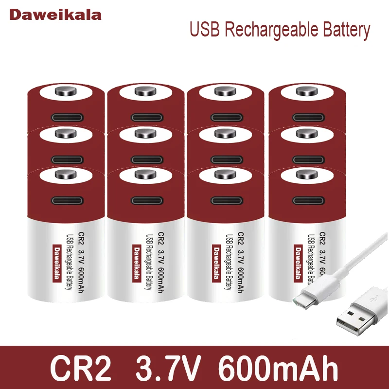 USB-Schnellladebatterie CR2 3.7V 600mah Lithiumbatterie für GPS-Sicherheitssystemkameras, medizinische Ausrüstungskameras