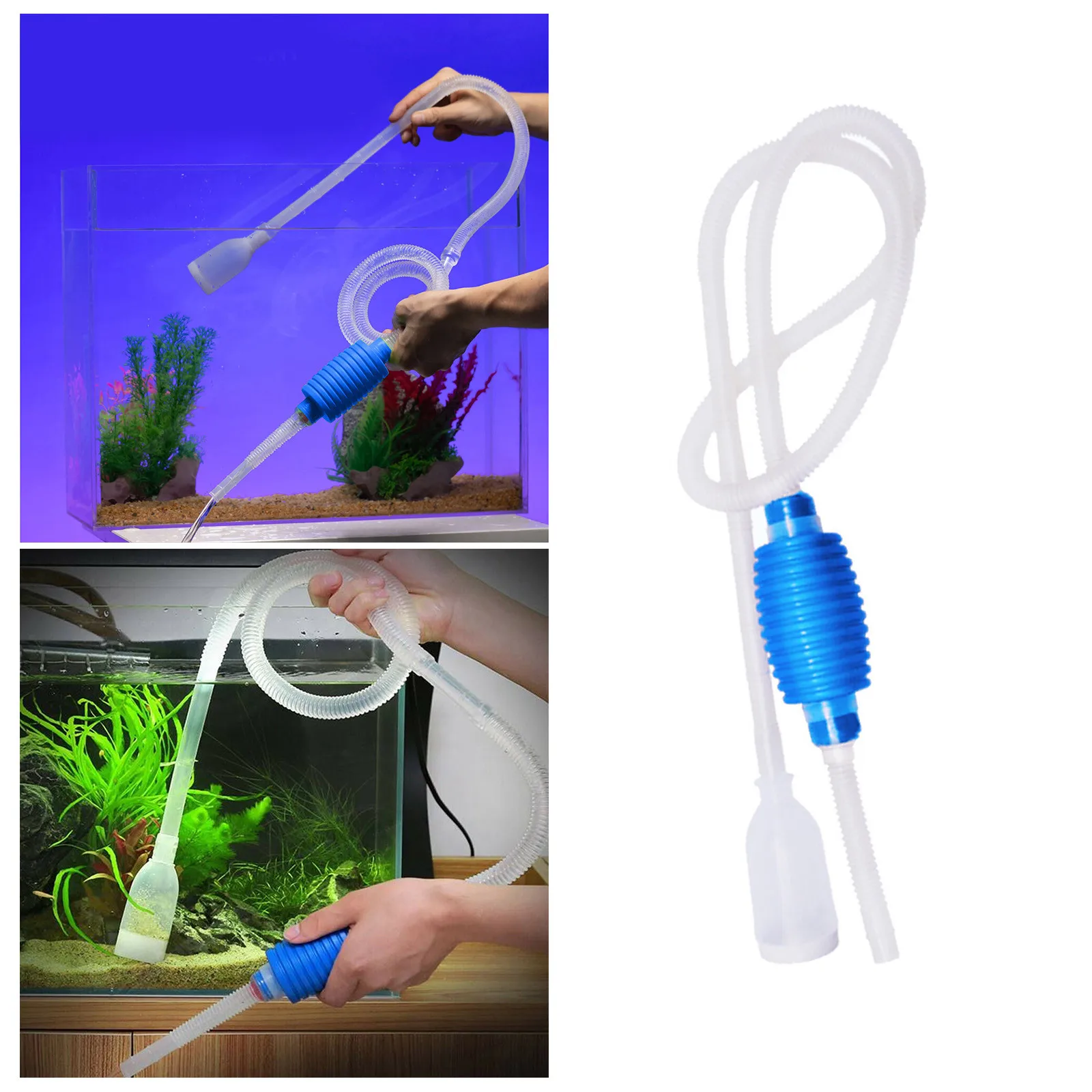 Фильтр для аквариума, средство для очистки аквариумного гравия, Ручной сифон для аквариума, вода 