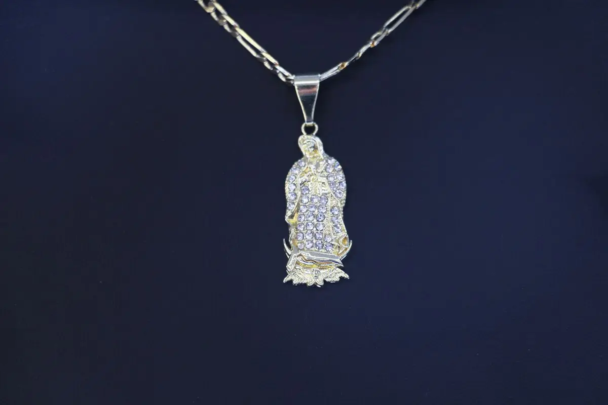 Еврейские украшения из Циркона Позолоченная Подвеска Девы Марии из Нержавеющей Стали Ожерелье Virgen De Guadalupe Для женщин