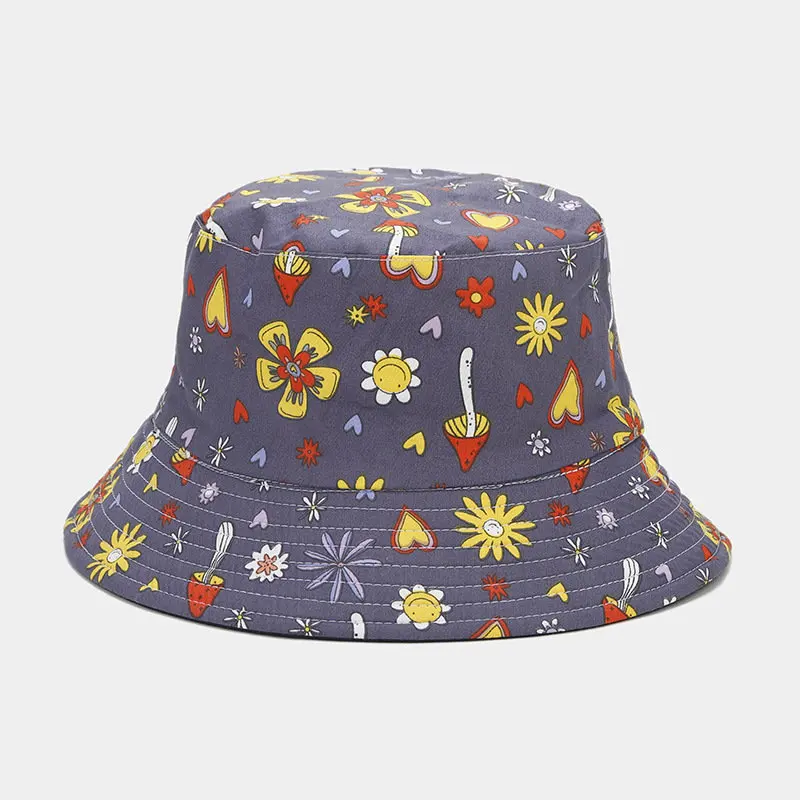 Хлопчатобумажная шляпа-ведро с мультяшным грибным принтом Four Seasons, Рыбацкая шляпа, солнцезащитная кепка для мужчин и женщин, для путешествий на открытом воздухе, 188