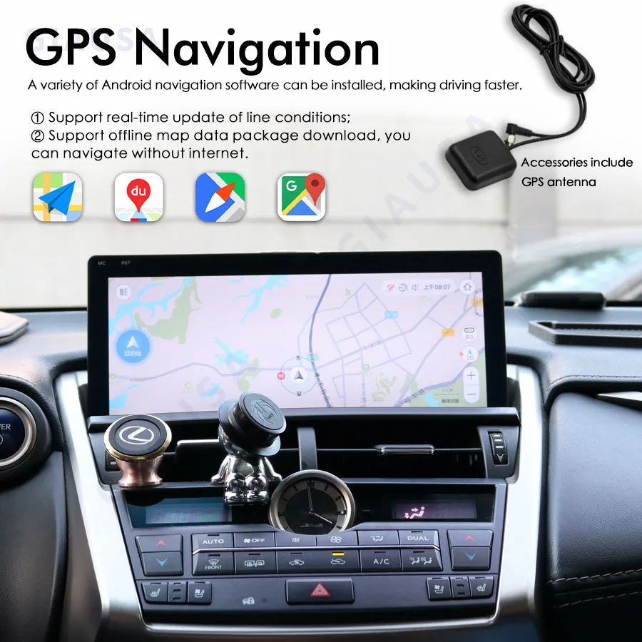 Android 12 8 + 256 ГБ Автомобильный Радио Мультимедийный Плеер CarPlay Авторадио Стерео GPS Навигация Для Lexus NX NX200 NX200T 300h 2014-2021