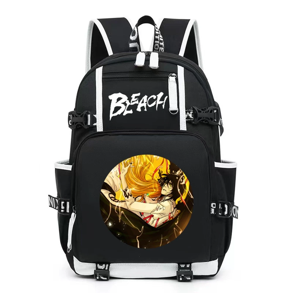 Аниме Рюкзак Bleach, школьный рюкзак для девочек, подростковый компьютер, ноутбук для путешествий, сумки для книг для мальчиков и девочек, USB Подарки для детей