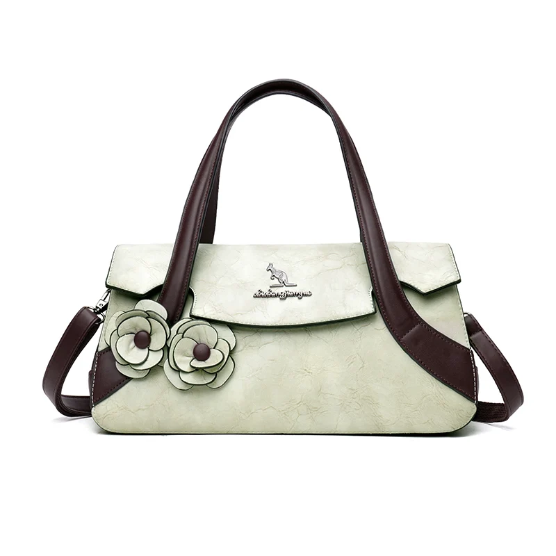 Роскошная дизайнерская женская сумка через плечо, высококачественная трендовая однотонная кожаная сумочка в цветочек
