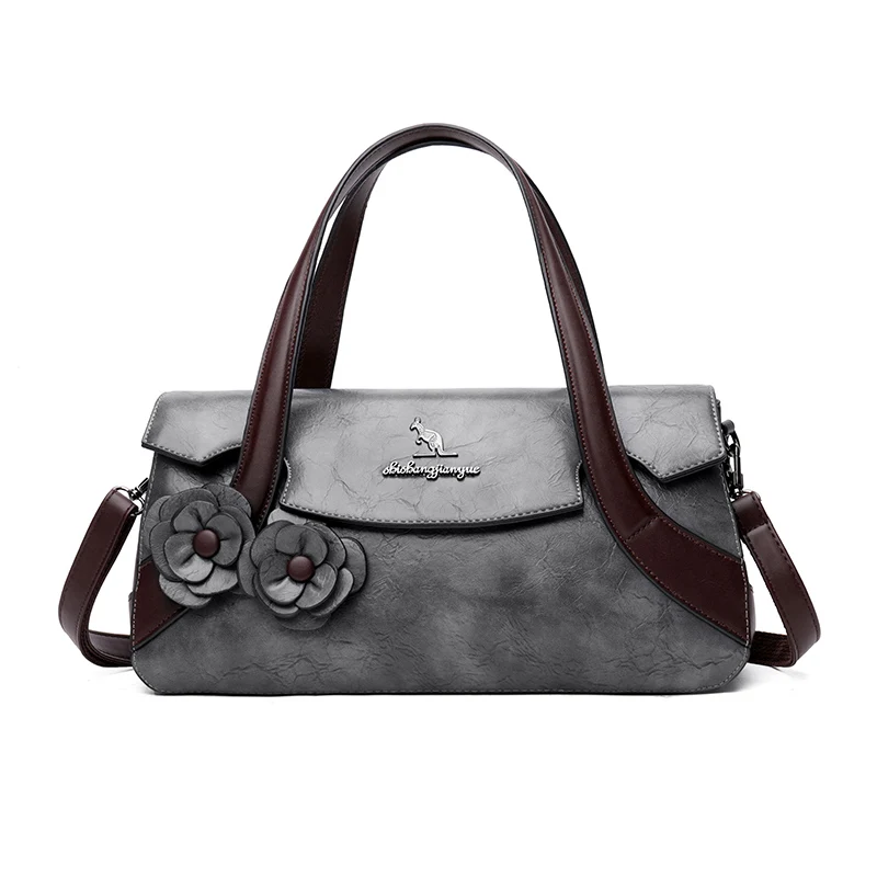 Роскошная дизайнерская женская сумка через плечо, высококачественная трендовая однотонная кожаная сумочка в цветочек
