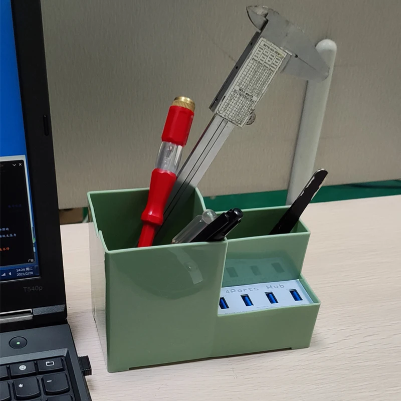Многофункциональный пластиковый контейнер для ручек с USB-концентратором, один на четыре порта, офис, домашняя комната, стол в общежитии, модный ящик для хранения