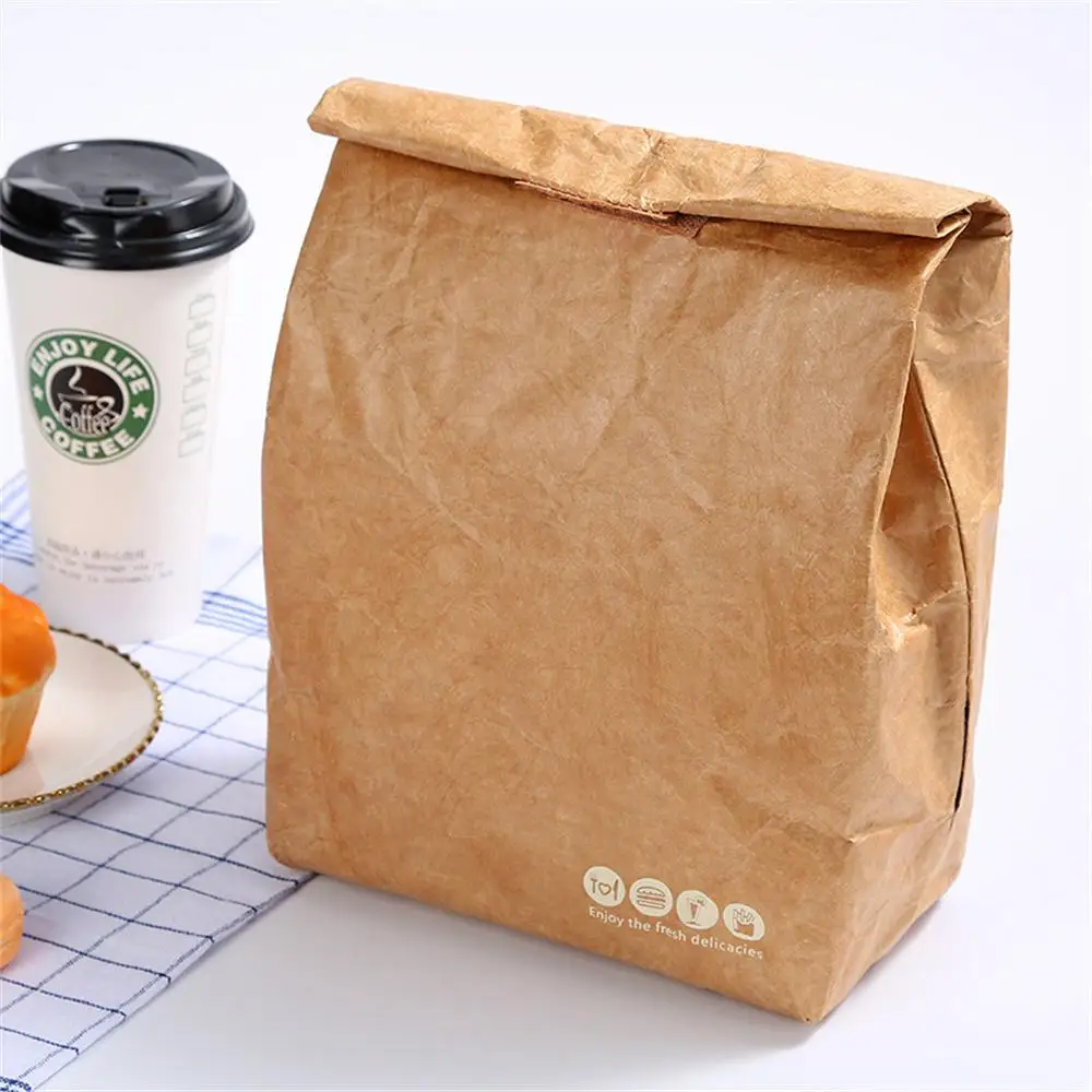 1 ~ 6ШТ Крафт-бумаги, складная сумка-холодильник для хранения продуктов, пылезащитная алюминиевая сумка для пикника, пешего туризма, Термоизолированная сумка для ланча